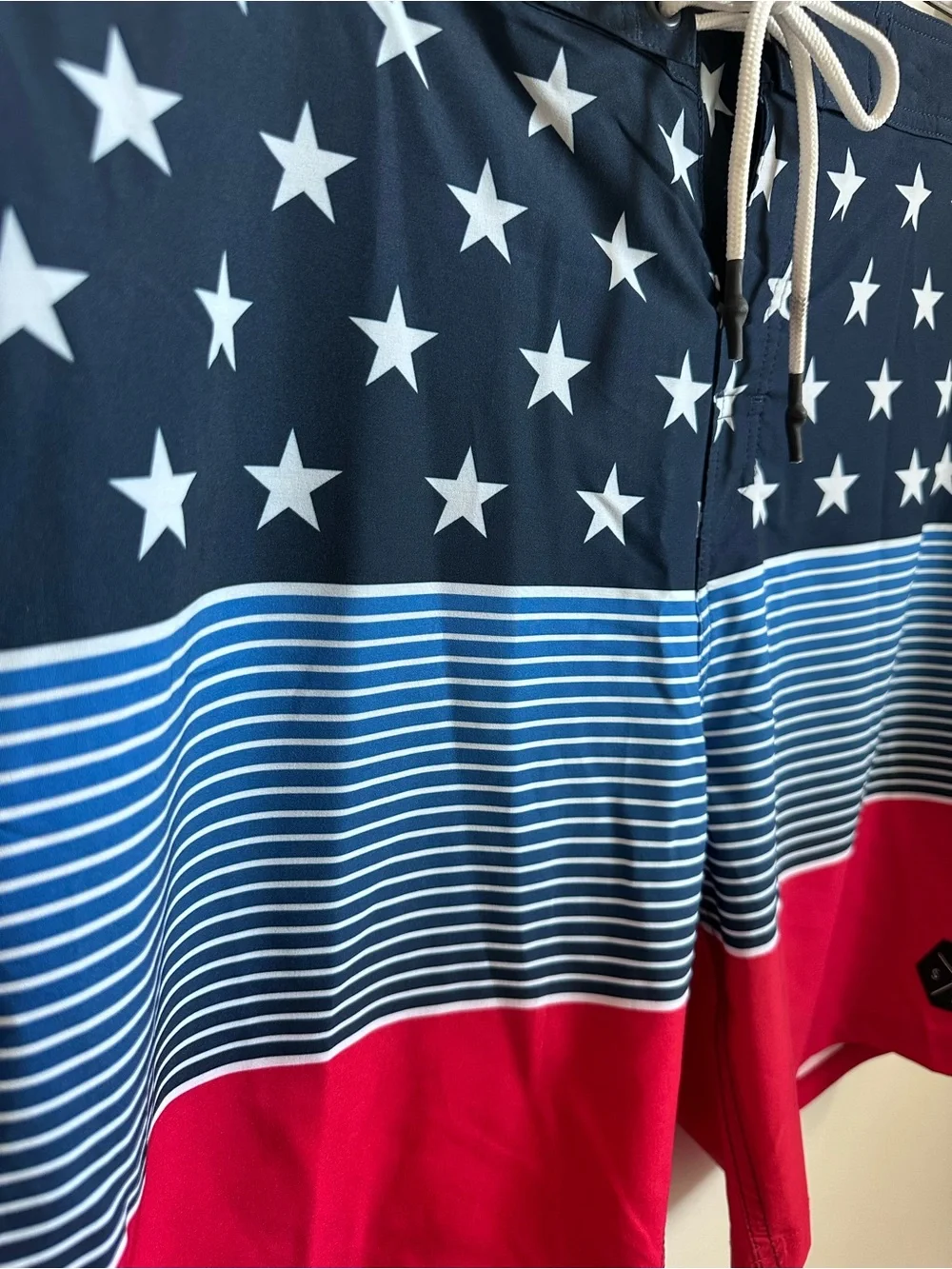 NWT USA Flag Board Shorts Patriotic Swim Trunks Men’s 36 New Boundaries